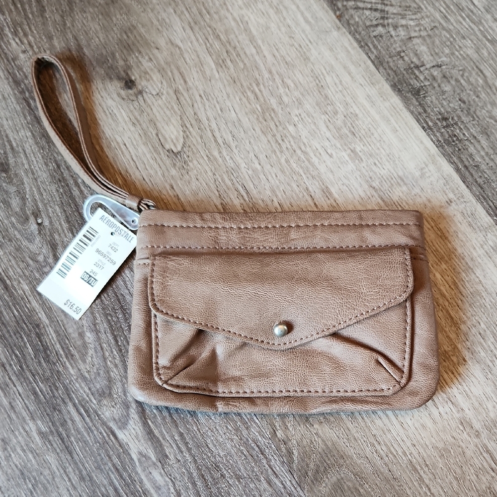 Aeropostale Tan Wristlet Clutch